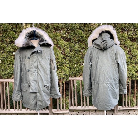 Mint Size M  N-3B Extreme Cold Weather Flight Parka Jacket Vintage 90s - Picture 1 of 5